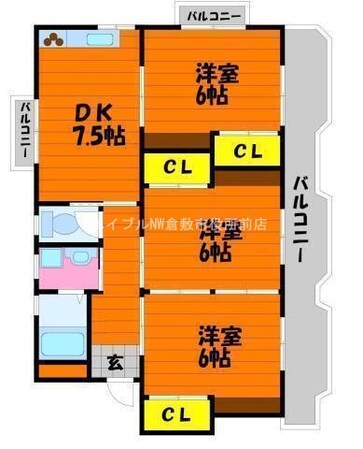 フラット西中新田の物件間取画像